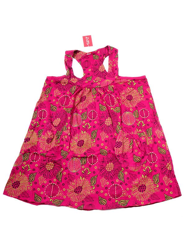 Modelo: Rojo Vestidos Hippie Etnicos - Vestido corto estampado con VEEV17 - Modelo Rojo