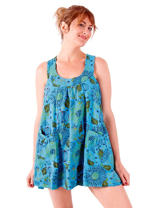 Detalle no seleccionable para compra Vestidos Hippie Etnicos - Vestido corto estampado con VEEV17.