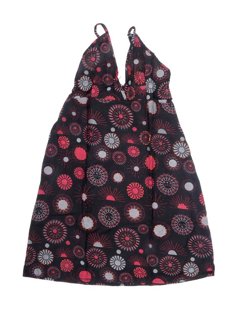 Vestido Tirantes Soles con Energía Vibrante VEEV38 color Negro
