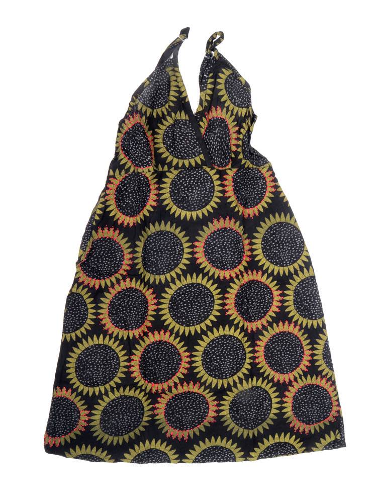 Vestido Girasol con Detalles Crochet y Energía VEEV40 color Negro