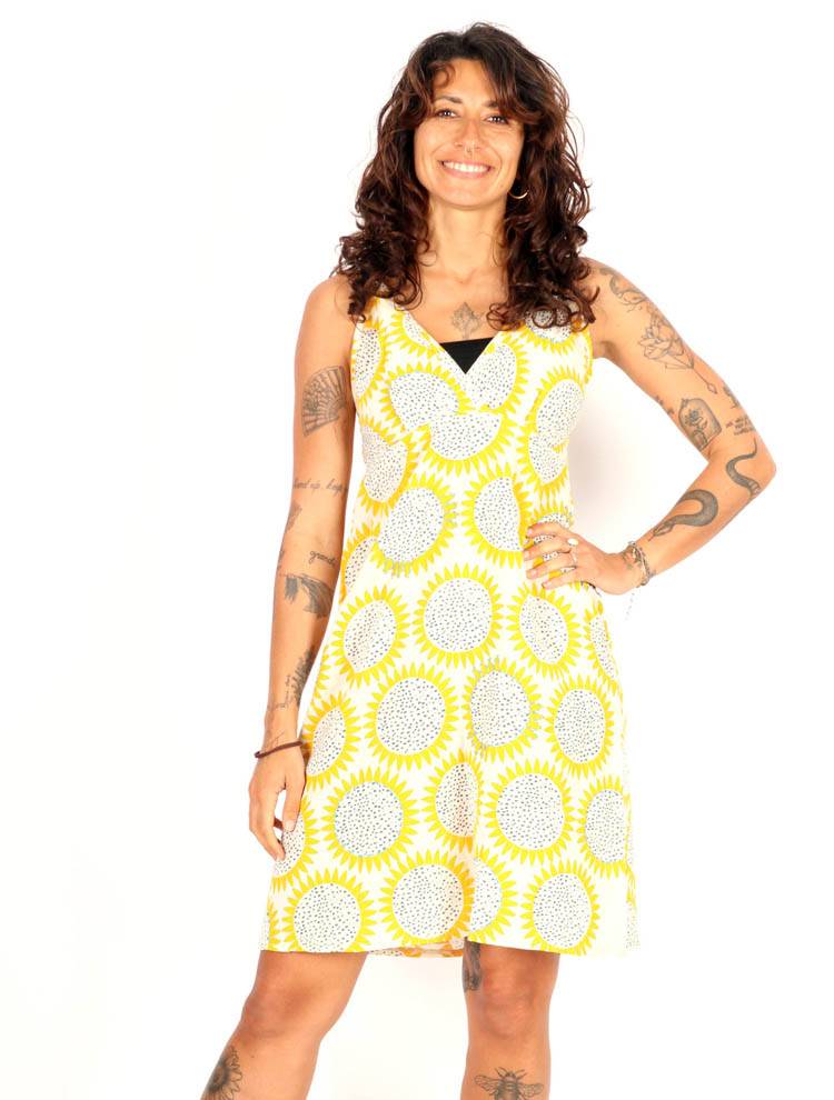 Vestido Girasol con Detalles Crochet y Energía VEEV40