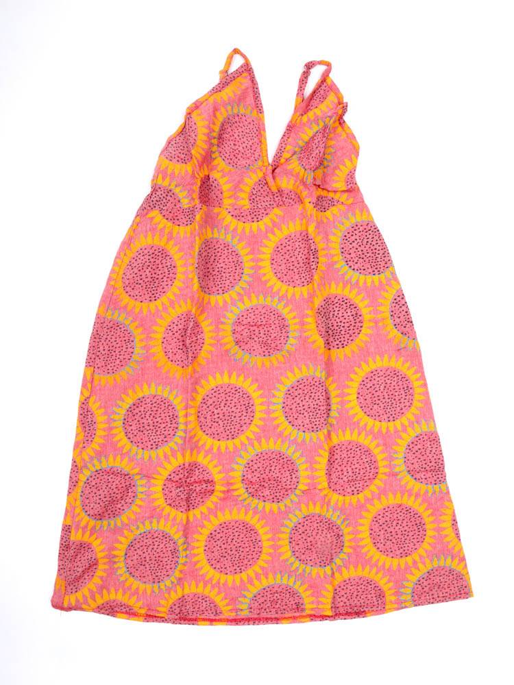 Vestido Girasol con Detalles Crochet y Energía VEEV40 color Naranja