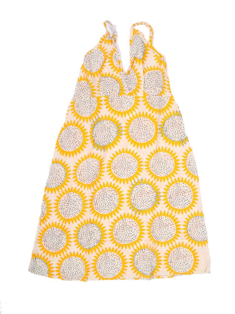 Vestido Girasol con Detalles Crochet y Energía VEEV40 color Amarillo