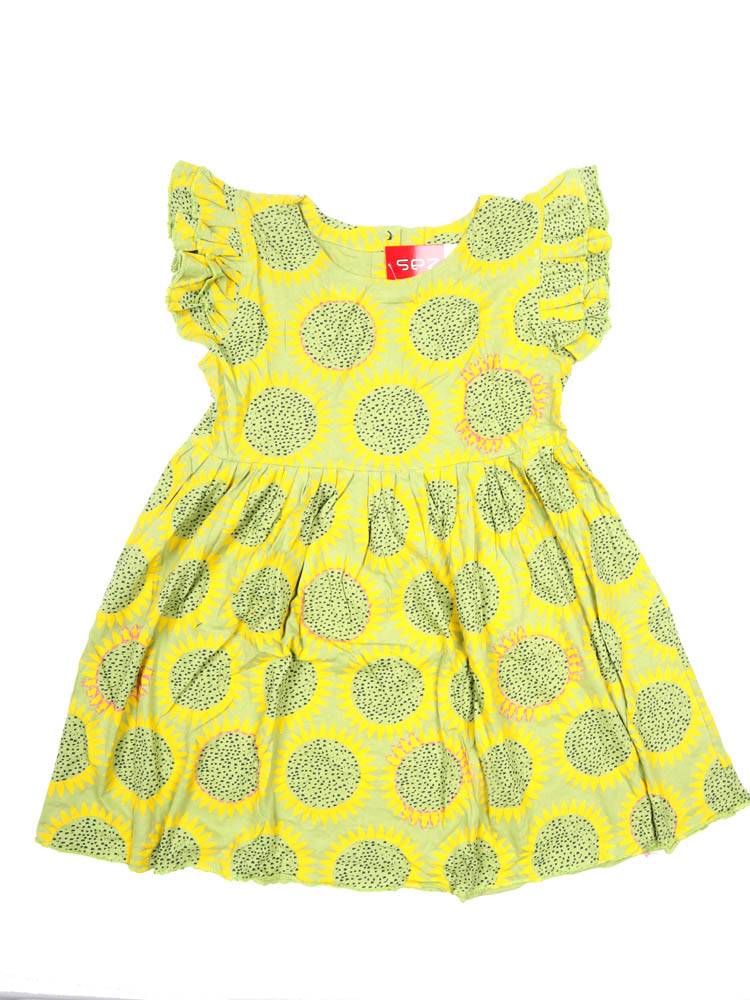 Vestido Girasoles con Volantes y Alma Alegre VEEV41 color Verde