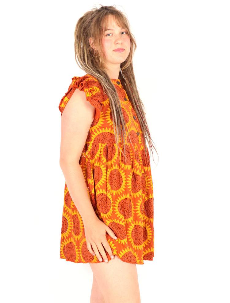 Vestido Girasoles con Volantes y Alma Alegre VEEV41