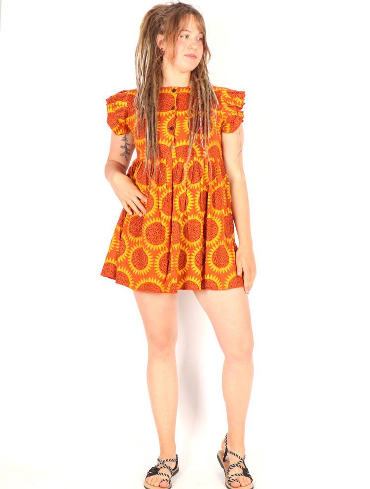 Vestido Girasoles con Volantes y Alma Alegre VEEV41