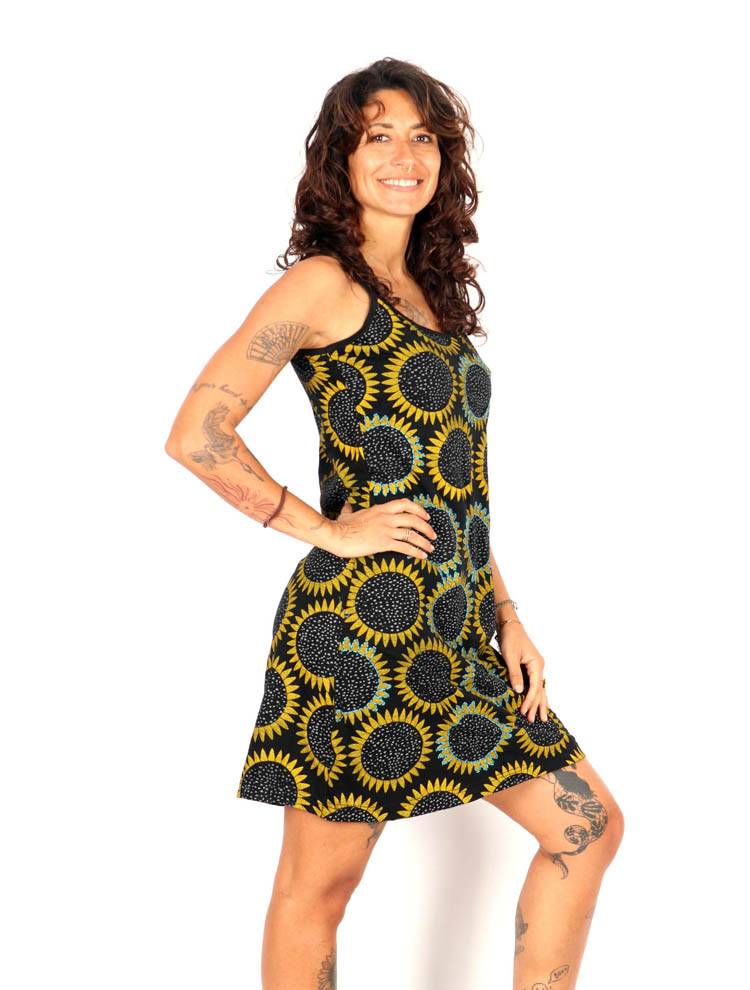 Vestido Girasoles Bordados con Energía Natural VEEV42
