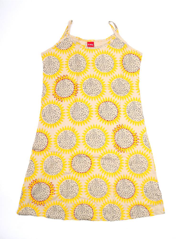 Vestido Girasoles Bordados con Energía Natural VEEV42 color Amarillo