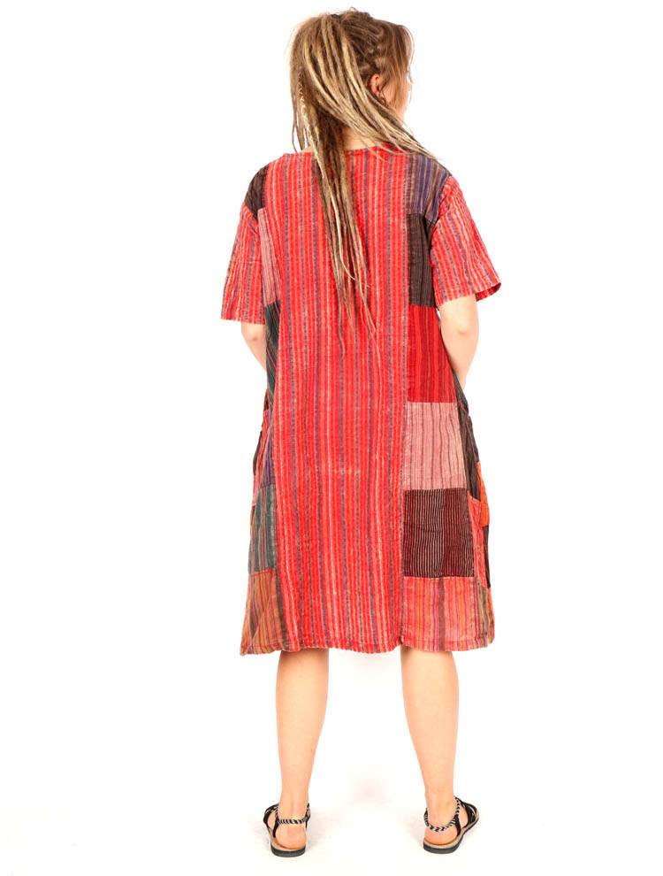 Vestido Amplio Patchwork Rayas con Espíritu Libre VEEV43