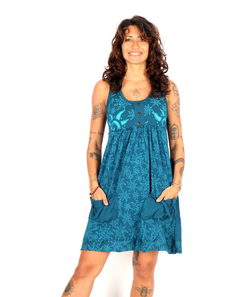 Vestido Boho con Bolsillos y Detalles Étnicos VEEV45