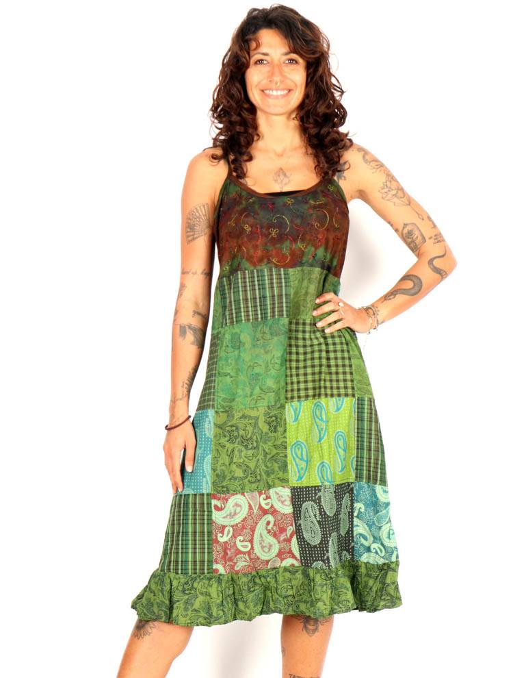 Vestido Patchwork Bohemio con Alma Artesanal VEEV48