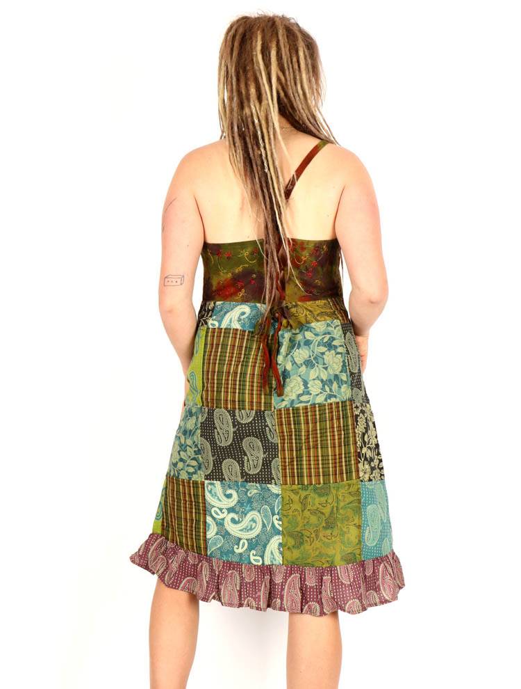 Vestido Patchwork Bohemio con Alma Artesanal VEEV48