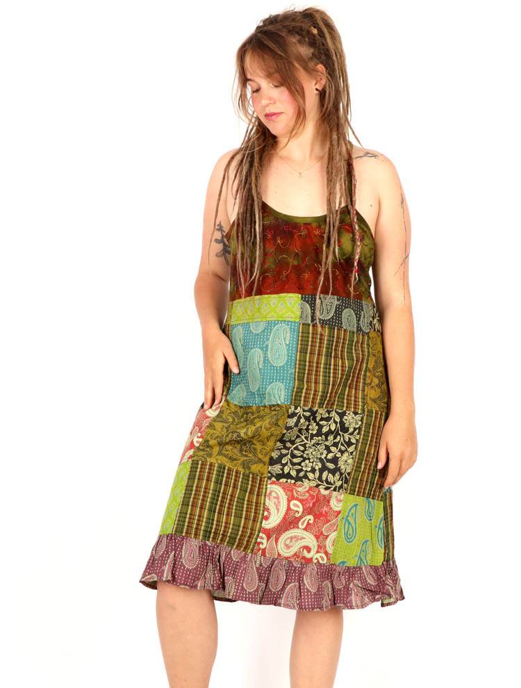 Vestido Patchwork Bohemio con Alma Artesanal VEEV48