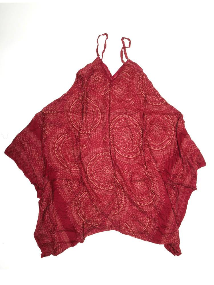 Vestido Asimétrico Mandala Espíritu Libre VEPN08 color Rojo