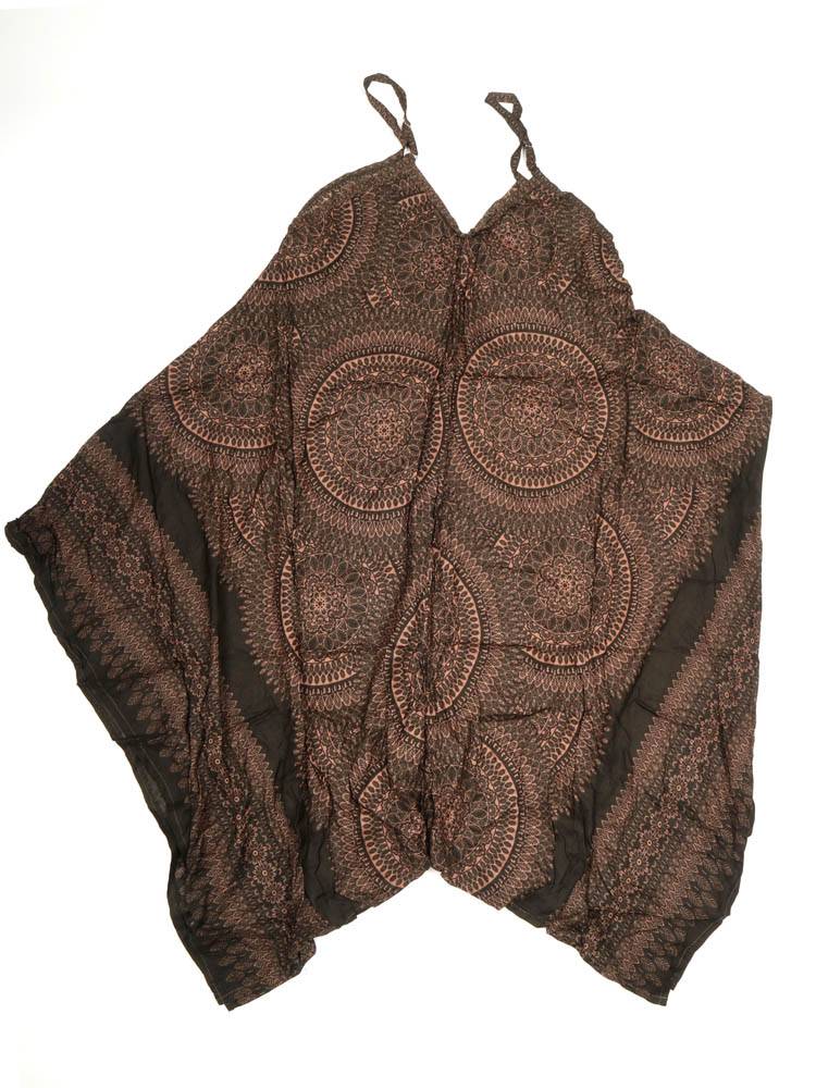 Vestido Asimétrico Mandala Espíritu Libre VEPN08 color Marrón