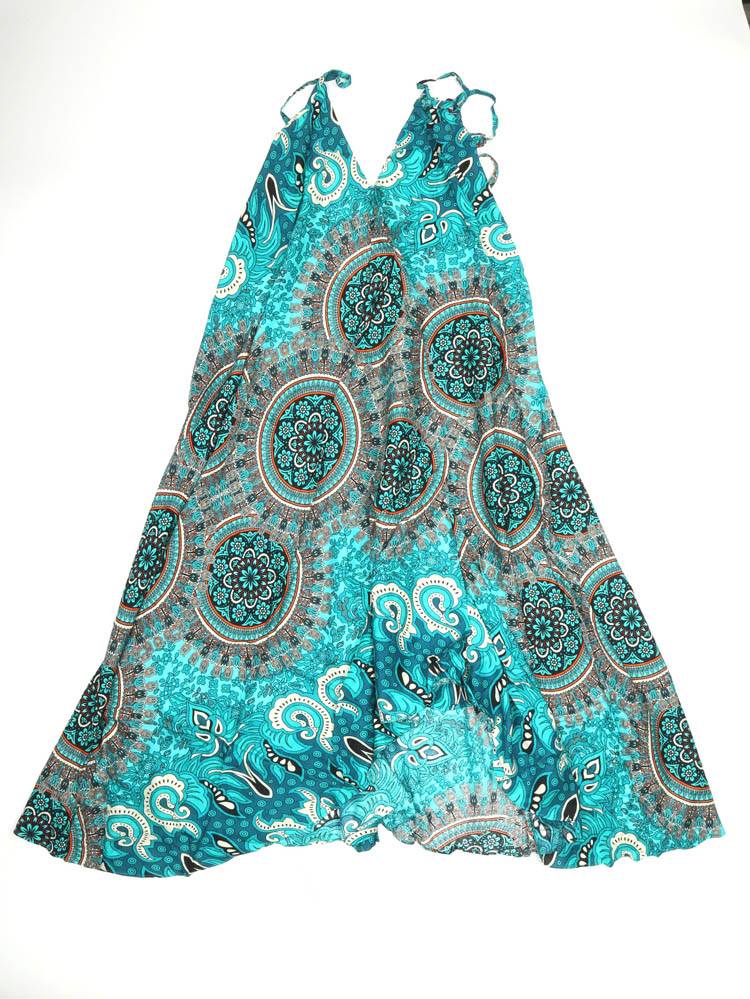 Vestido Largo estampado etnico VEPN11 color Azul es