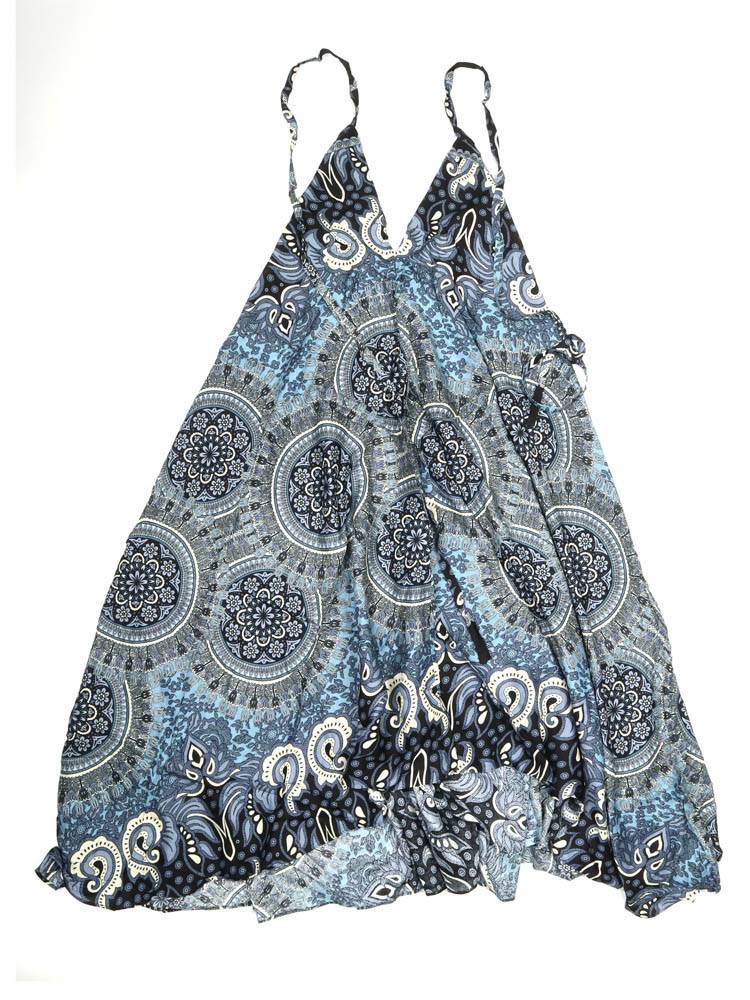 Vestido Largo estampado etnico VEPN11 color Azul os