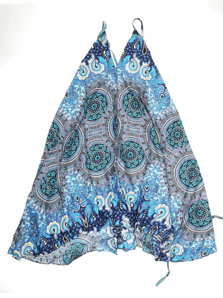 Vestido Largo estampado etnico VEPN11 color Azul cl