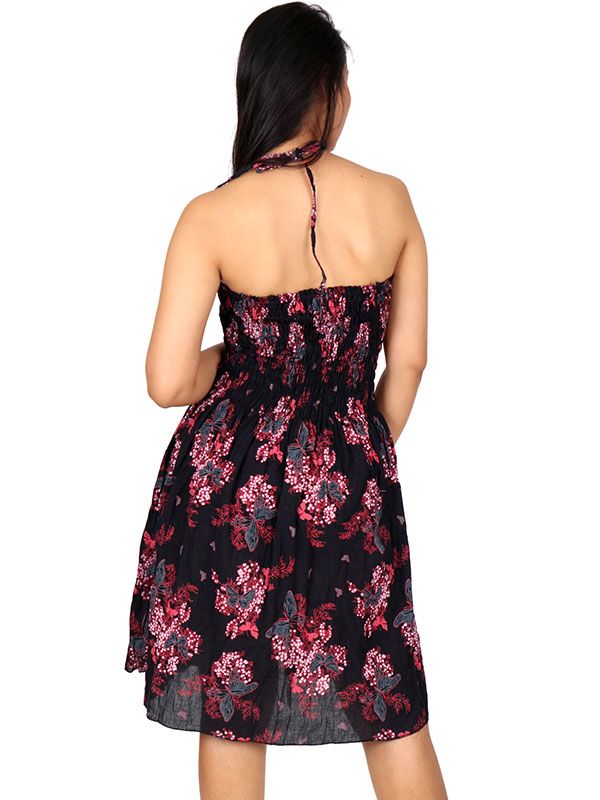Detalle no seleccionable para compra Vestidos Hippie Etnicos - Vestido negro con estampado VESG02.